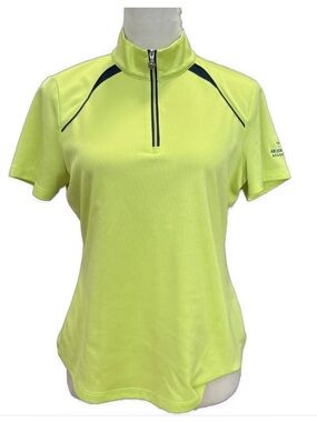 Greg Norman Yellow Short-Sleeve Zip Front Golf Shirt - S